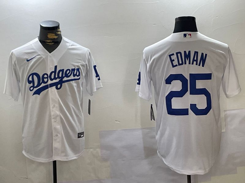 Men Los Angeles Dodgers #25 Edman White Game 2024 Nike MLB Jersey style 1120->los angeles dodgers->MLB Jersey